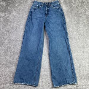 Hollister Jeans Women’s 2 Blue Baggy Straight Ultra High Rise Distressed Denim